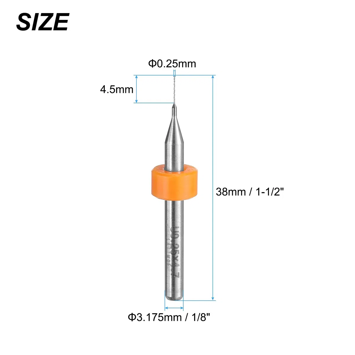 QUARKZMAN Punte Per Trapano PCB 0.25mm In Carburo Di Tungsteno Utensile Rotante Per Gioielli CNC Incisione Circuiti Stampati Micro Punte Da Trapano Gambo 1/8 Di Pollice 10 Pezzi
