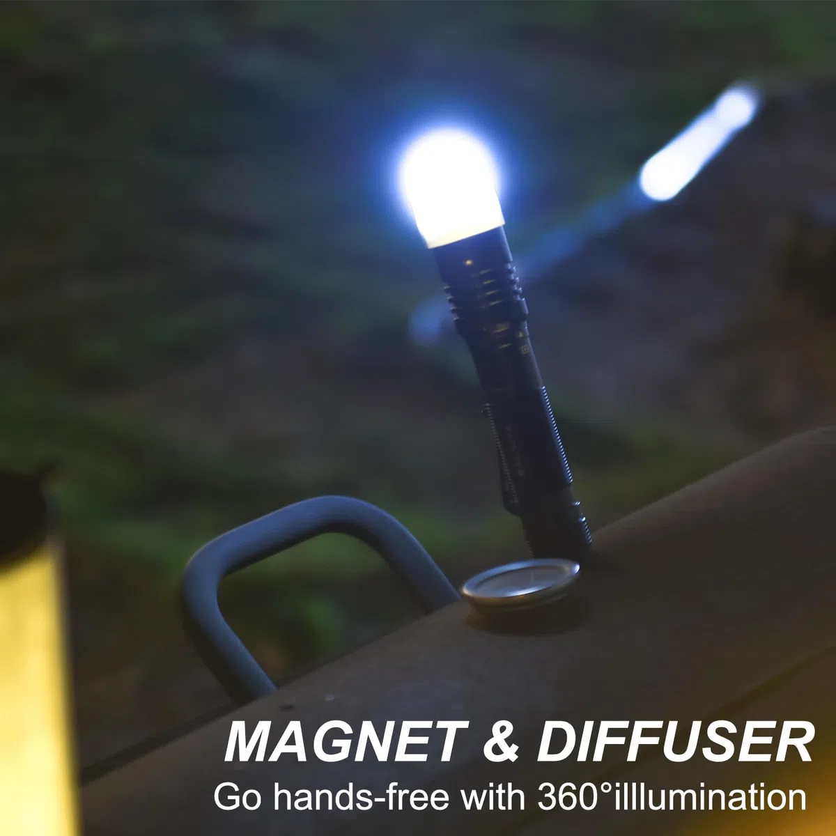 Torcia ricaricabile con zoom con diffusore e tappo magnetico a clip, cavo USB-C 3 in 1, impermeabile IP66, ad alto lumen, super luminosa, portatile, portatile, per campeggio, emergenze