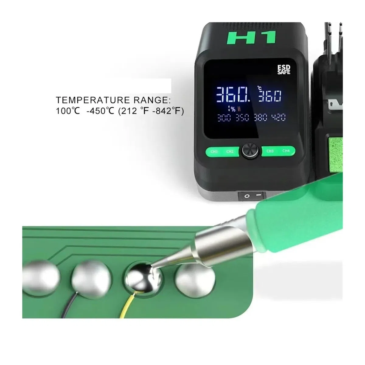 Stazione di Saldatura Smart SMD MJ-H1, Sistema di rilavorazione Divisa da 160 W Compatibile con Maniglie C115 C210 C245