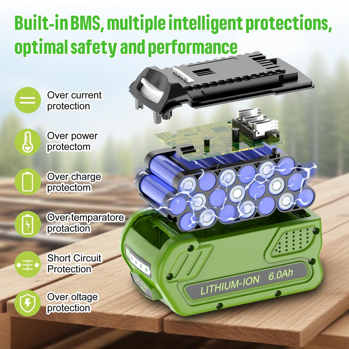 2x 40V 6Ah DREAMDASH Batteria di Ricambio per Greenworks G40B2 G40B4 G40B5