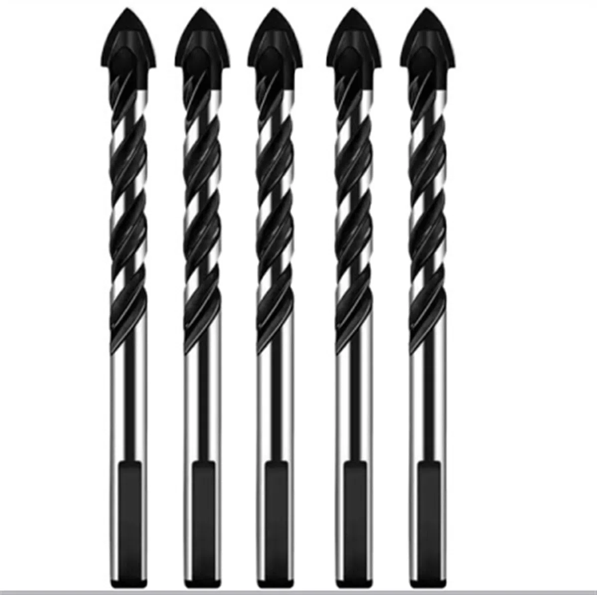 XiBany 3-12mm Multifunzionale Vetro Metallo Piastrelle Punta Trapano Triangolo Diamante Trapano Set Ceramica Cemento Mattoni Legno Punzonatura Foro Sega Trapano (Color : A, Size : 12mm Set Black)