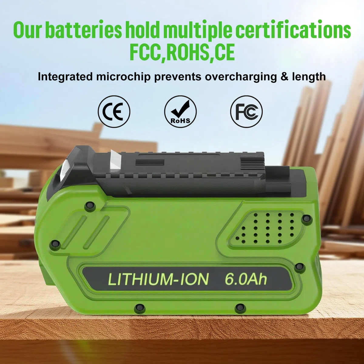 2x 40V 6Ah DREAMDASH Batteria di Ricambio per Greenworks G40B2 G40B4 G40B5