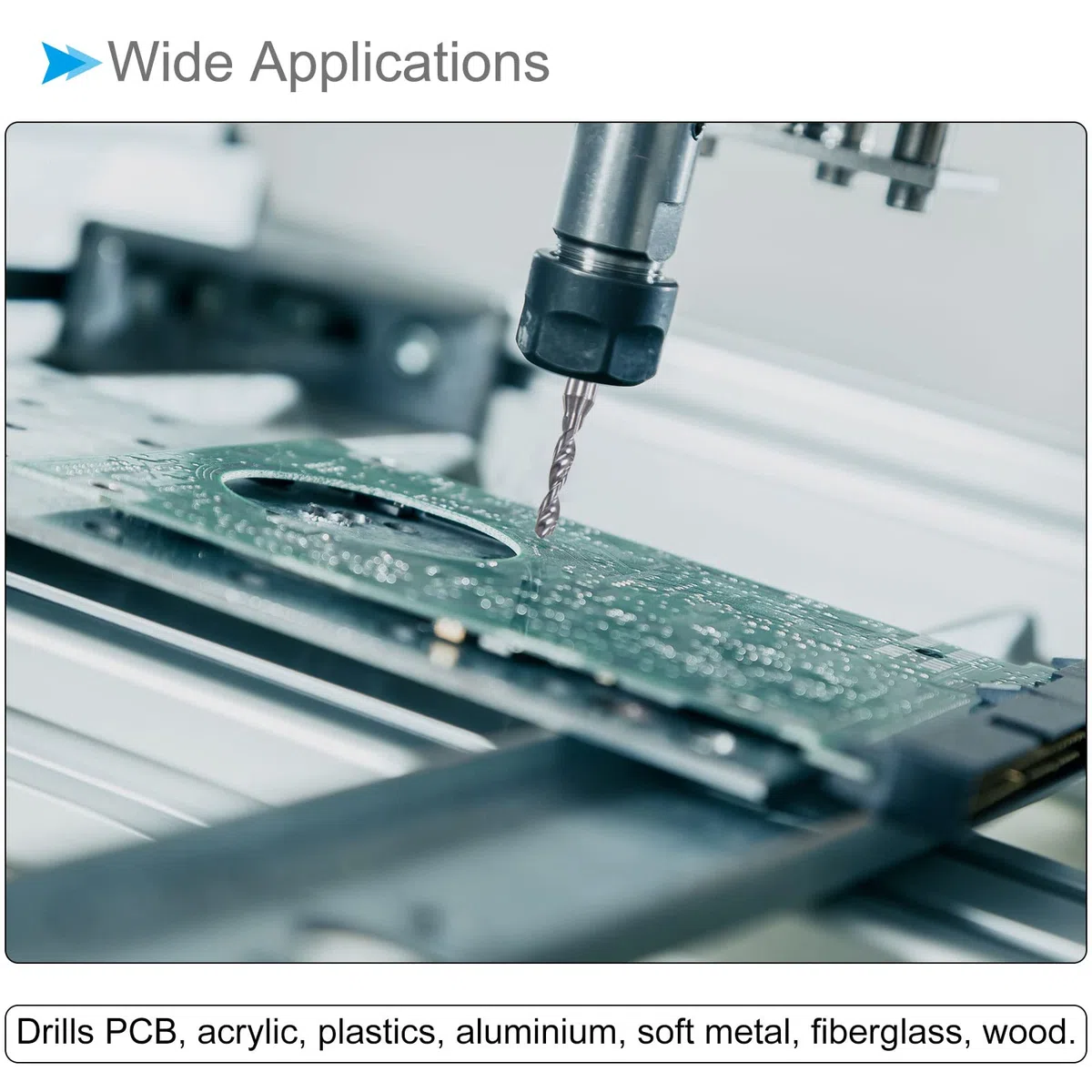 PCB Trapano Punte, 3mm Diametro 1/8" Gambo, Solido Tungsteno Carburo Precisione Perforazione - (per Stampa Circuito Scheda CNC Incisione), 8 pezzi