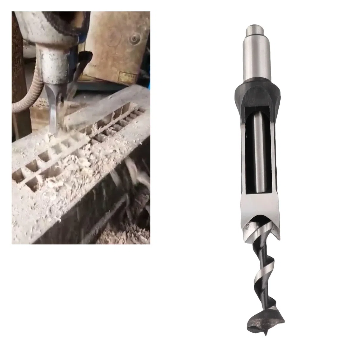 Punte per trapano a foro quadrato falegname 22 mm a tazza per lavorazione del legno Cuscinetto in acciaio Punte per trapano a foro quadrato