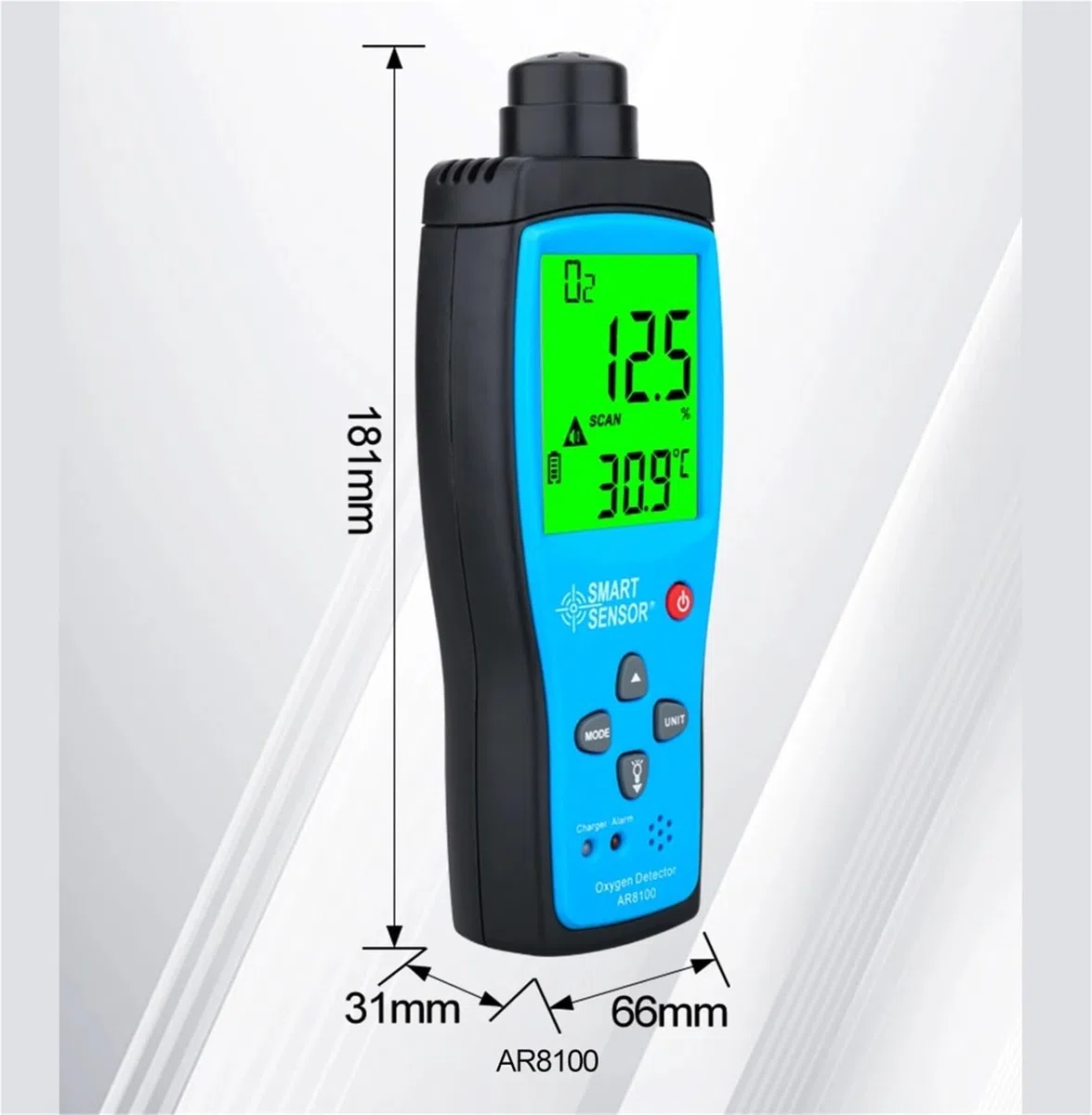 Monitoraggio della qualità dell'Aria Sensore Misuratore di Ossigeno Digitale Rilevatore Gas O2 a qualità 'Aria con Display LCD a Temperatura(AR8100)