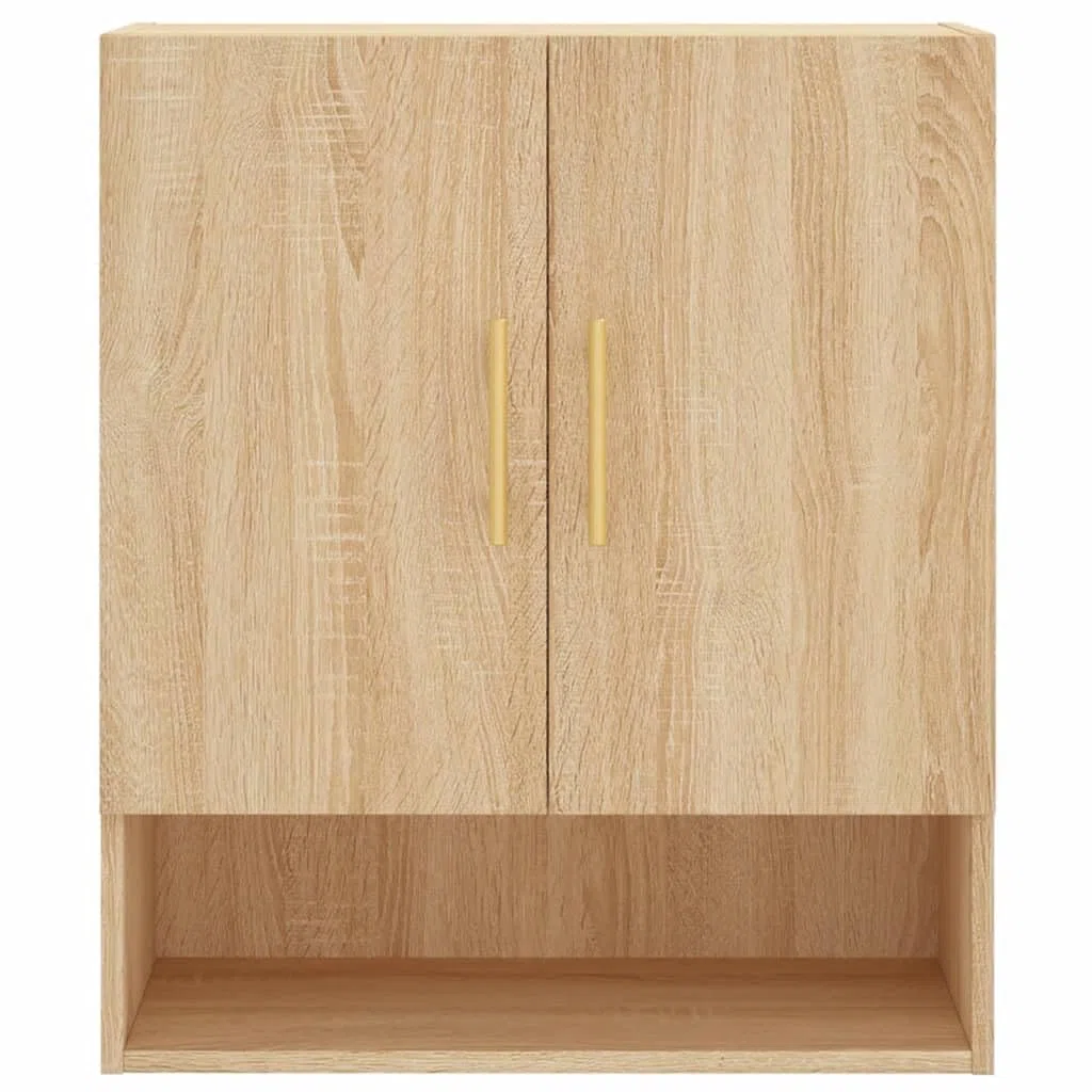 Armadio da parete in rovere Sonoma, 60 x 31 x 70 cm, con porta e cassetto, per ufficio, corridoio, cantina, garage, ordine e conservazione