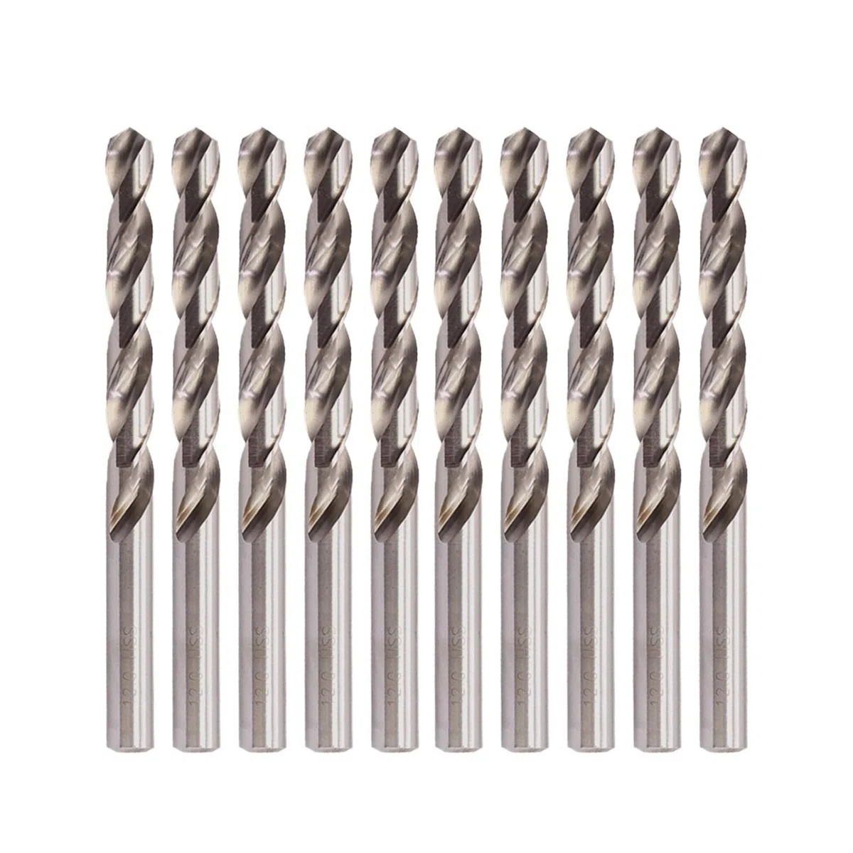 Set di punte da trapano Organizzatore utensili con codolo dritto in acciaio ad alta velocità rivestito in titanio for fori in legno e metallo(10pcs,11.5mm)