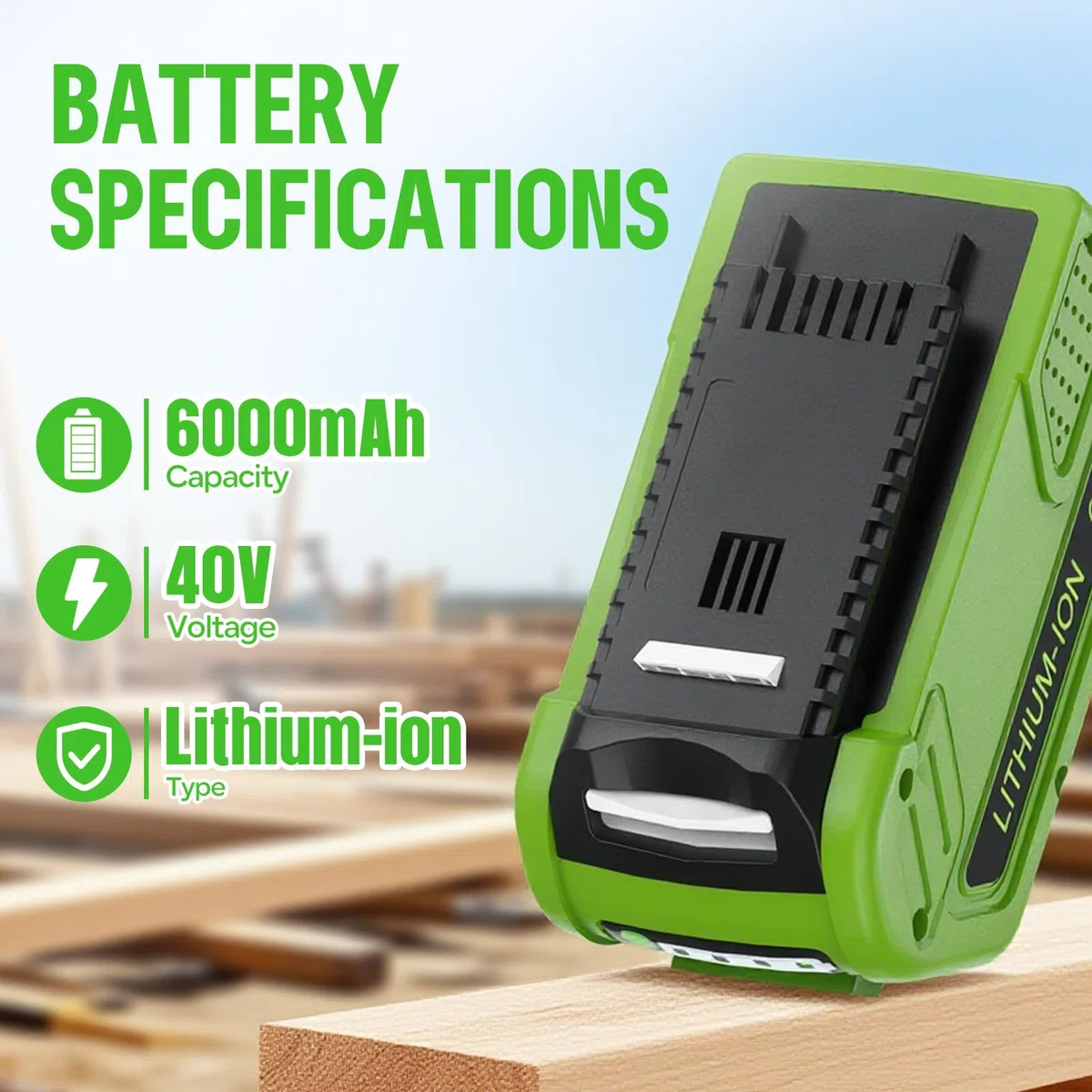 2x 40V 6Ah DREAMDASH Batteria di Ricambio per Greenworks G40B2 G40B4 G40B5