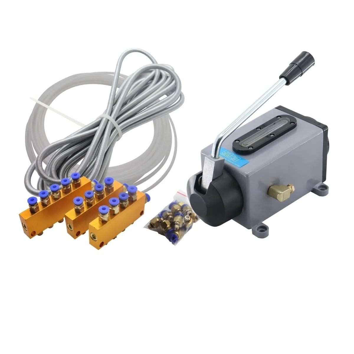 Compressore d'Aria Y-8 Lubrificazione Manuale Pompa Olio Macchina for Iniezione di 0.5L 500CC CNC Manuale/Pompa for Incidere(Y-8 Double Kit)