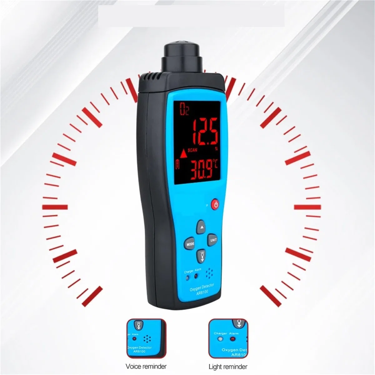 Monitoraggio della qualità dell'Aria Sensore Misuratore di Ossigeno Digitale Rilevatore Gas O2 a qualità 'Aria con Display LCD a Temperatura(AR8100)