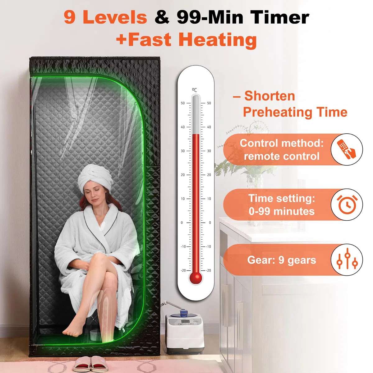 Tenda portatile di sauna del vapore con la chiara porta FUL-8613A-13 di vista