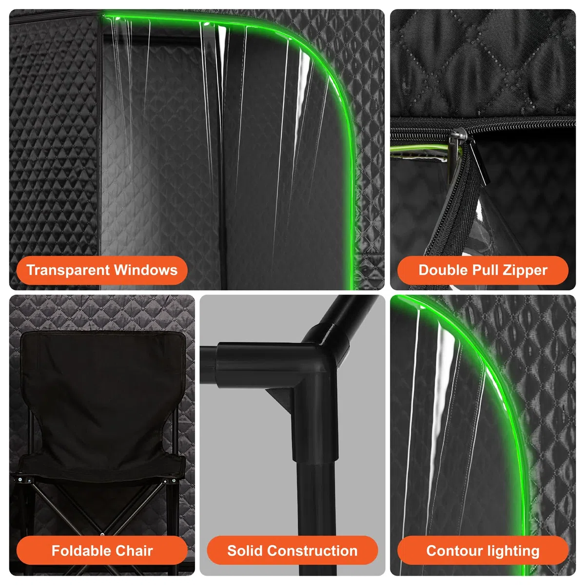 Tenda portatile di sauna del vapore con la chiara porta FUL-8613A-13 di vista