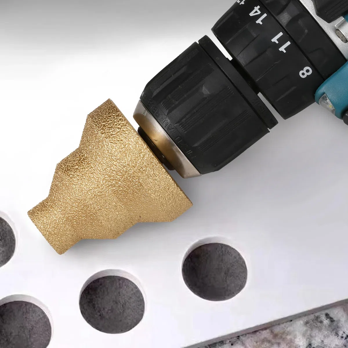Punta diamantata a gradini smussati, 20 – 35 – 50 mm, impugnatura esagonale per smerigliatrice angolare, sega a tazza per ingrandire la potatura, fori per marmo, cemento, pietra artificiale