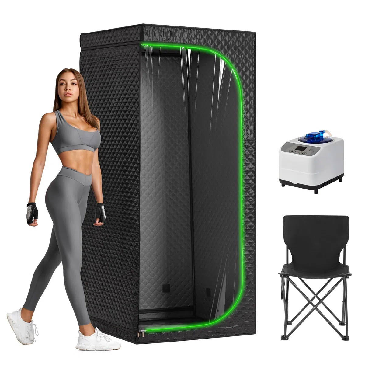 Tenda portatile di sauna del vapore con la chiara porta FUL-8613A-13 di vista
