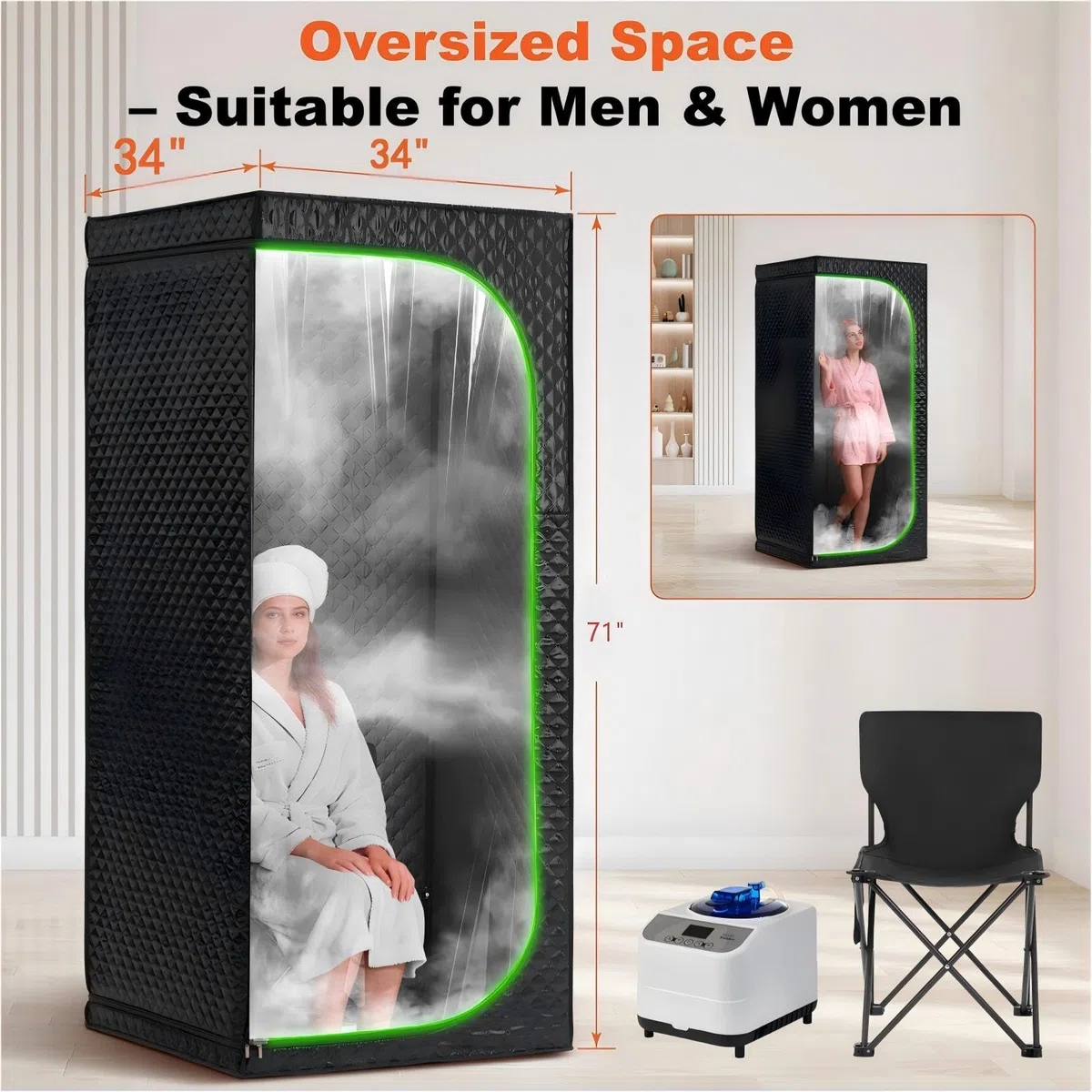 Tenda portatile di sauna del vapore con la chiara porta FUL-8613A-13 di vista