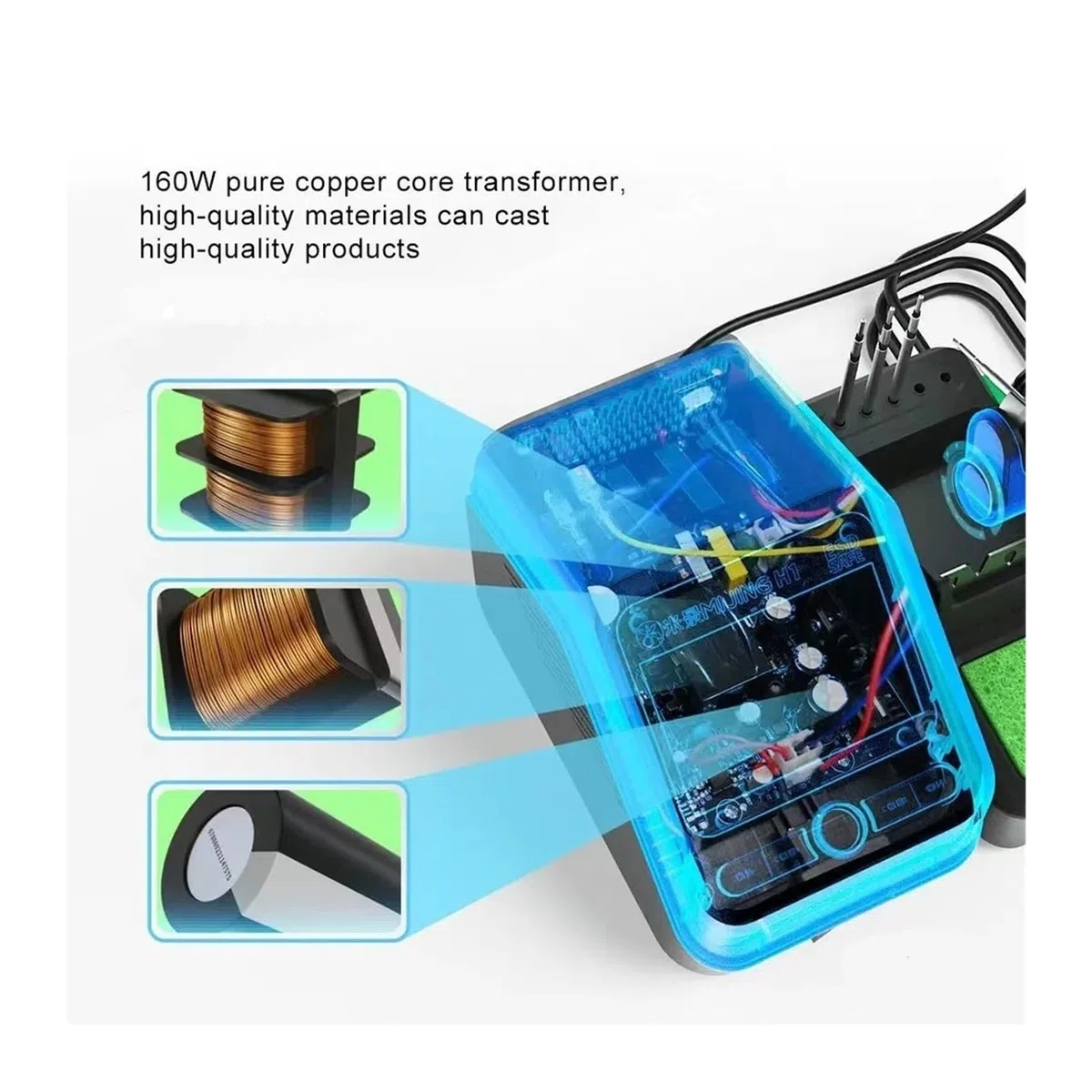 Stazione di Saldatura Smart SMD MJ-H1, Sistema di rilavorazione Divisa da 160 W Compatibile con Maniglie C115 C210 C245