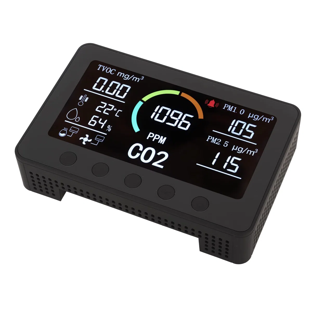 Monitor della qualità Dell'aria Rilevatore di CO2 TVOC PM2.5